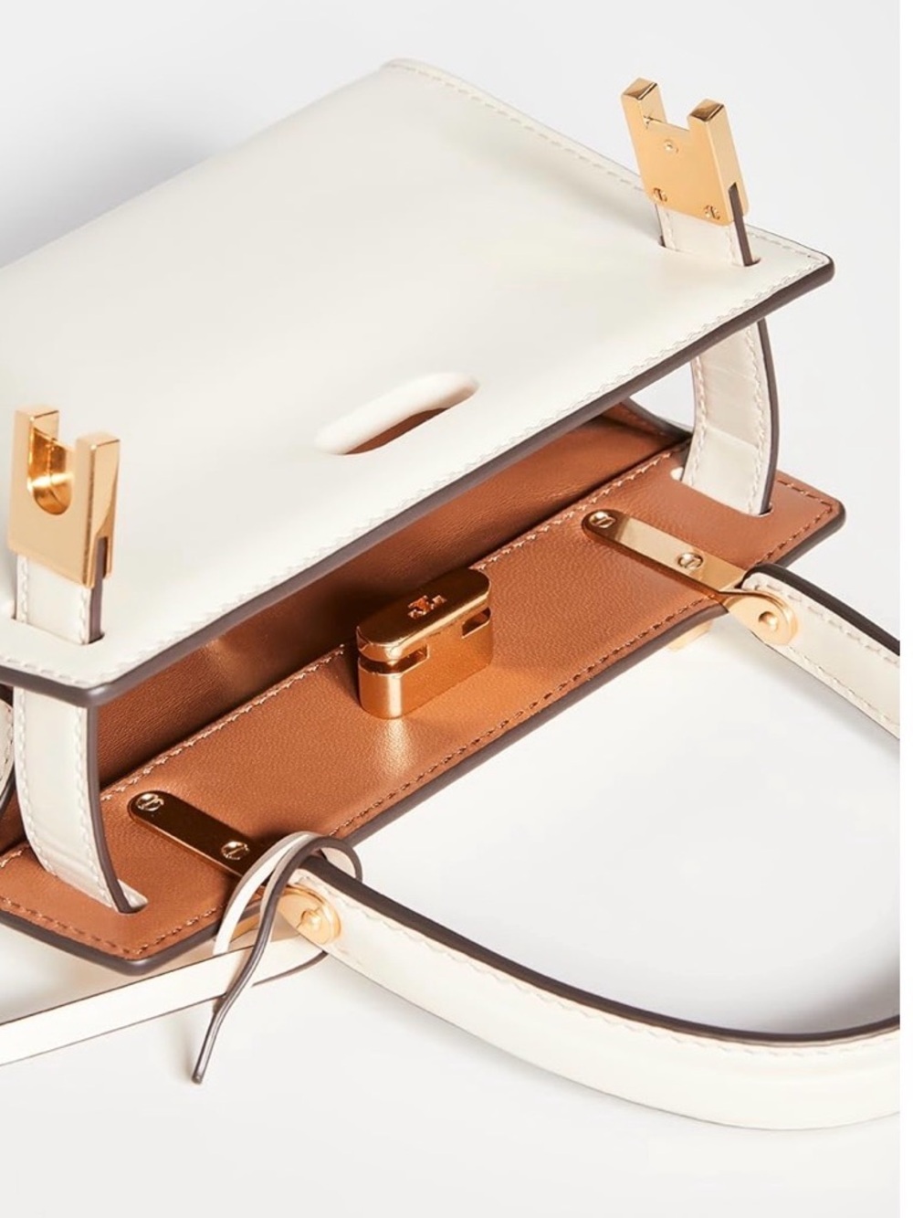 Tory Burch White Crossbody Top-Handle Bag with Gold Hardware - Picture 4 of 12